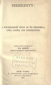 Cover of: Heredity by Théodule Armand Ribot, Théodule Armand Ribot