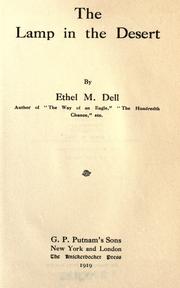Cover of: The lamp in the desert by Ethel M. Dell