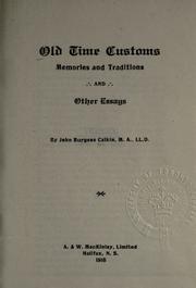 Cover of: Old time customs by Calkin, John Burgess