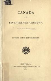 Cover of: Canada in the seventeenth century.