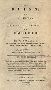 Cover of: The ruins, or, A survey of the revolutions of empires