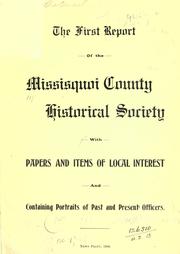 Cover of: Report. by Missisquoi County Historical Society