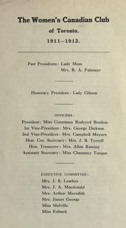 Cover of: Report and list of members. by Women's Canadian Club of Toronto