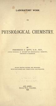 Cover of: Laboratory work in physiological chemistry