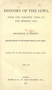 Cover of: History of the Jews: from the earliest times to the present day