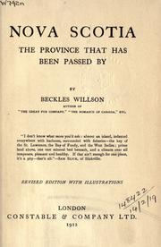 Cover of: Nova Scotia, the Province that has been passed by. by Willson, Beckles