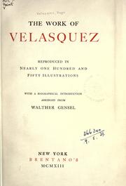 Cover of: work of Velasquez, reproduced in nearly one hundred and fifty illustrations