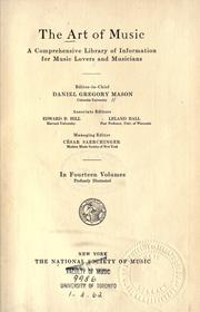 Cover of: The art of music by Daniel Gregory Mason