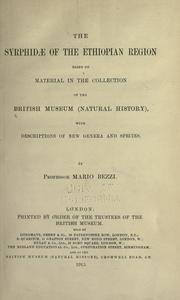 Cover of: The Syrphid of the Ethiopian region based on material in the collection of the British Museum by British Museum