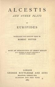 Cover of: Alcestis and other plays by Euripides