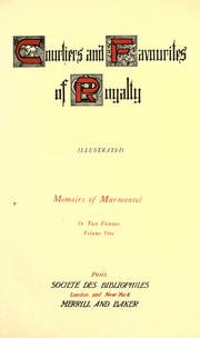 Cover of: Memoirs of Marmontel.