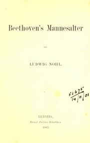 Cover of: Beethoven's Leben.