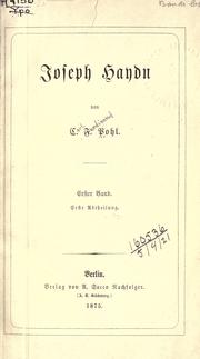 Cover of: Joseph Haydn. by Karl Ferdinand Pohl