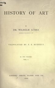 Cover of: History of art by Wilhelm Lübke
