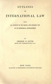 Cover of: Outlines of international law
