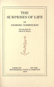 Cover of: The surprises of life by Clemenceau, Georges