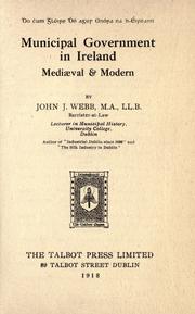 Cover of: Municipal government in Ireland: mediæval & modern