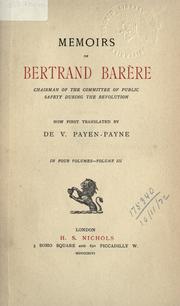 Cover of: Memoirs by B. Barère, B. Barère