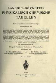 Cover of: Landolt-Börnstein physikalisch-chemische tabellen. by H. Landolt