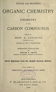 Chemie der Kohlenstoffverbindungen by Victor von Richter