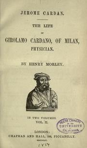 Cover of: Jerome Cardan. by Henry Morley