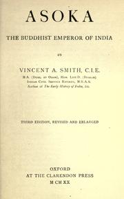 Cover of: Asoka, the Buddhist emperor of India. by Vincent Arthur Smith