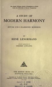 A study of modern harmony by René Lenormand