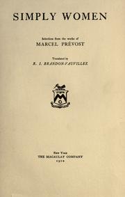 Cover of: Simply women by Marcel Prévost