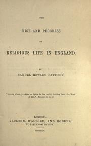 Cover of: rise and progress of religious life in England