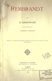 Cover of: Rembrandt by H. Knackfuss