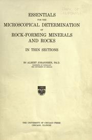 Cover of: Essentials for the microscopical determination of rock-forming minerals and rocks: in thin sections.