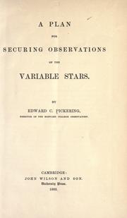 Cover of: A plan for securing observations of the variable stars. by Edward Charles Pickering