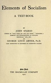 Cover of: Elements of socialism by Spargo, John, Spargo, John