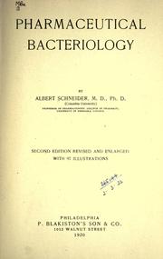 Cover of: Pharmaceutical bacteriology