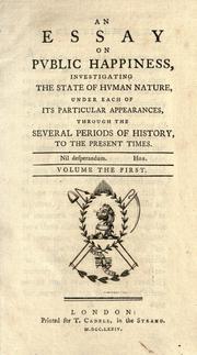 Cover of: An essay on public happiness by François Jean marquis de Chastellux