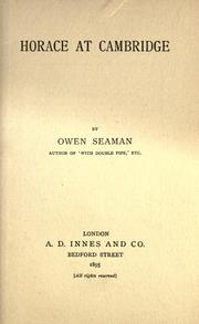 Horace at Cambridge by Sir Owen Seaman