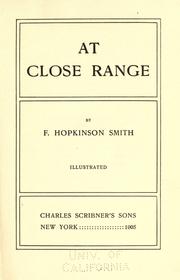 Cover of: At close range by Francis Hopkinson Smith