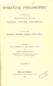 Cover of: Spiritual philosophy by Joseph Henry Green
