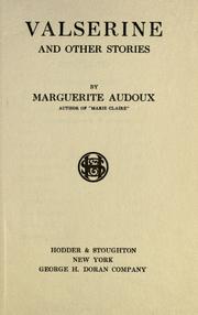Cover of: Valserine by Marguerite Audoux