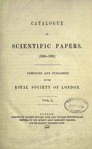 Cover of: Catalogue of scientific papers (1800-1900) by Royal Society (Great Britain)