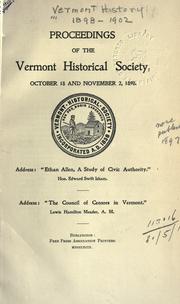Cover of: Vermont history.