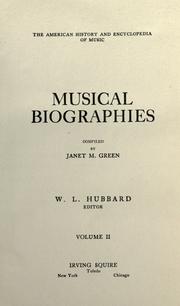 Cover of: The American history and encyclopedia of music ... by W. L. Hubbard