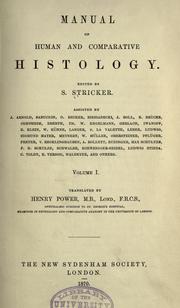 Cover of: Manual of human and comparative histology