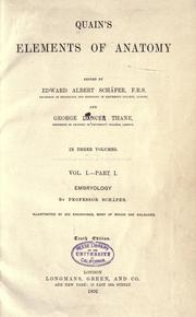 Cover of: Quain's Elements of anatomy. by Jones Quain M.D.