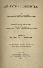 Cover of: Analytical chemistry. by F. P. Treadwell