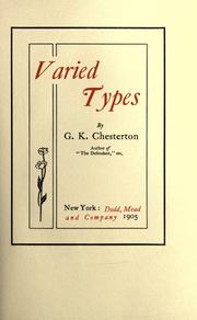 Cover of: Varied types by Gilbert Keith Chesterton