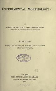 Cover of: Experimental morphology by Charles Benedict Davenport
