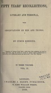 Fifty years' recollections, literary and personal by Redding, Cyrus