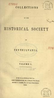 Cover of: Collections of the Historical Society of Pennsylvania.