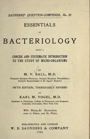 Cover of: Essentials of bacteriology by Ball, M. V.